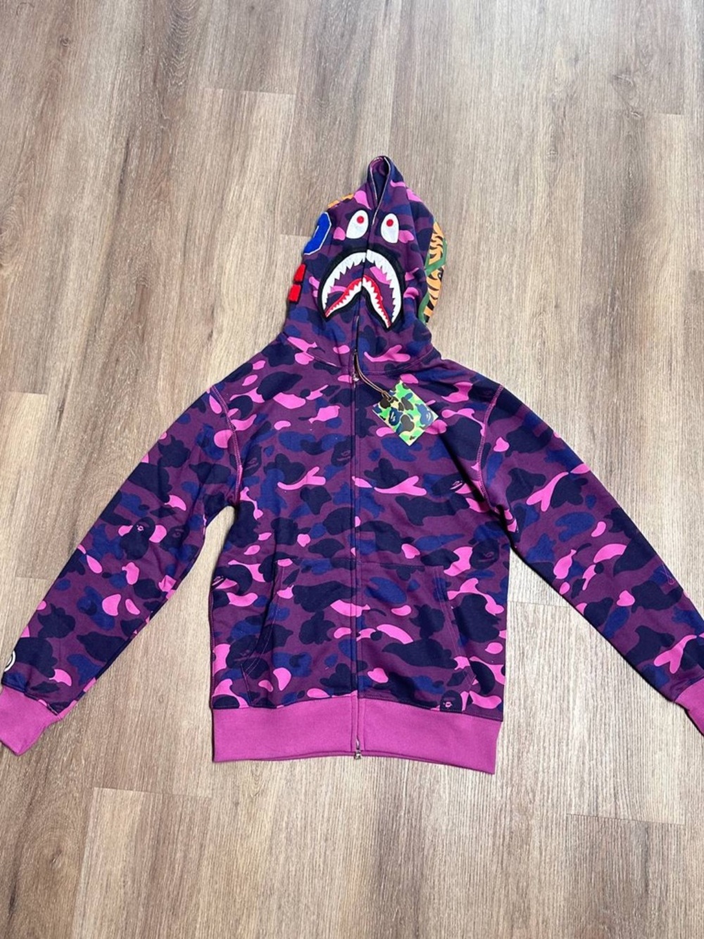 MCM Kids Purple & Pink Camo Shark Hoodie Zip Jacket
